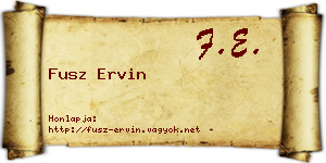 Fusz Ervin névjegykártya