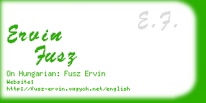 ervin fusz business card